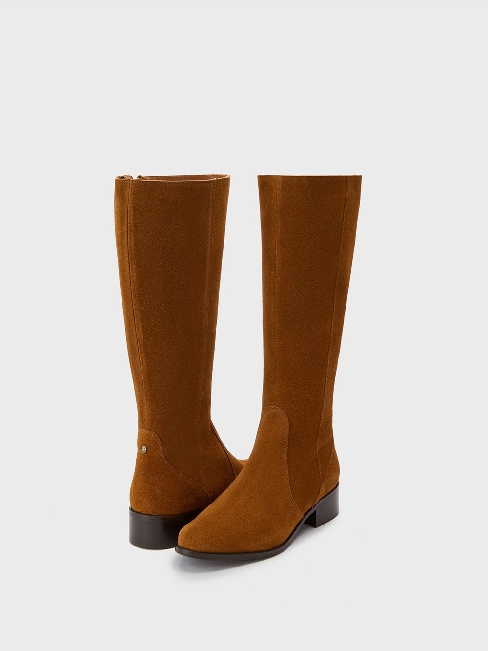 Duo England Chestnut Suede Wide Calf Knee High Riding Boots
